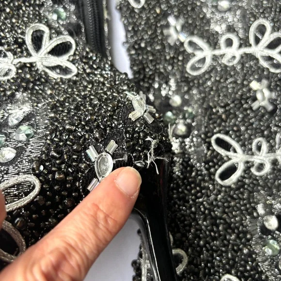 Colin Stuart Embellished Beaded Heeled Boots - Picture 5 of 17